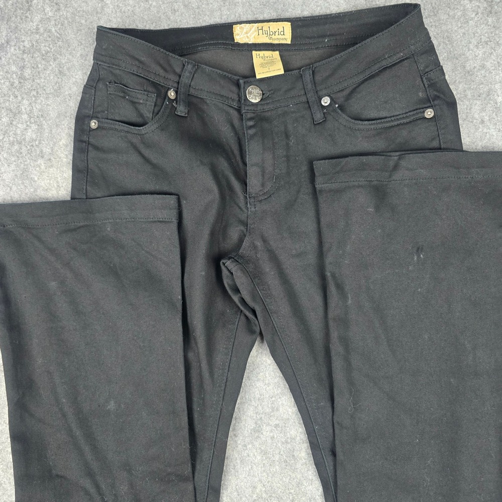 Hybrid & Company Women's Size 7 Hyper Stretch Black Bootcut Flare Denim Jeans